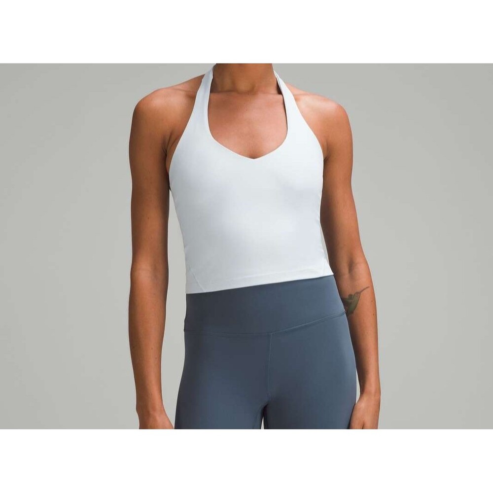 NWT Lululemon Align Halter Tank Top Powder Blue Size 10 Nulu Built In Bra
